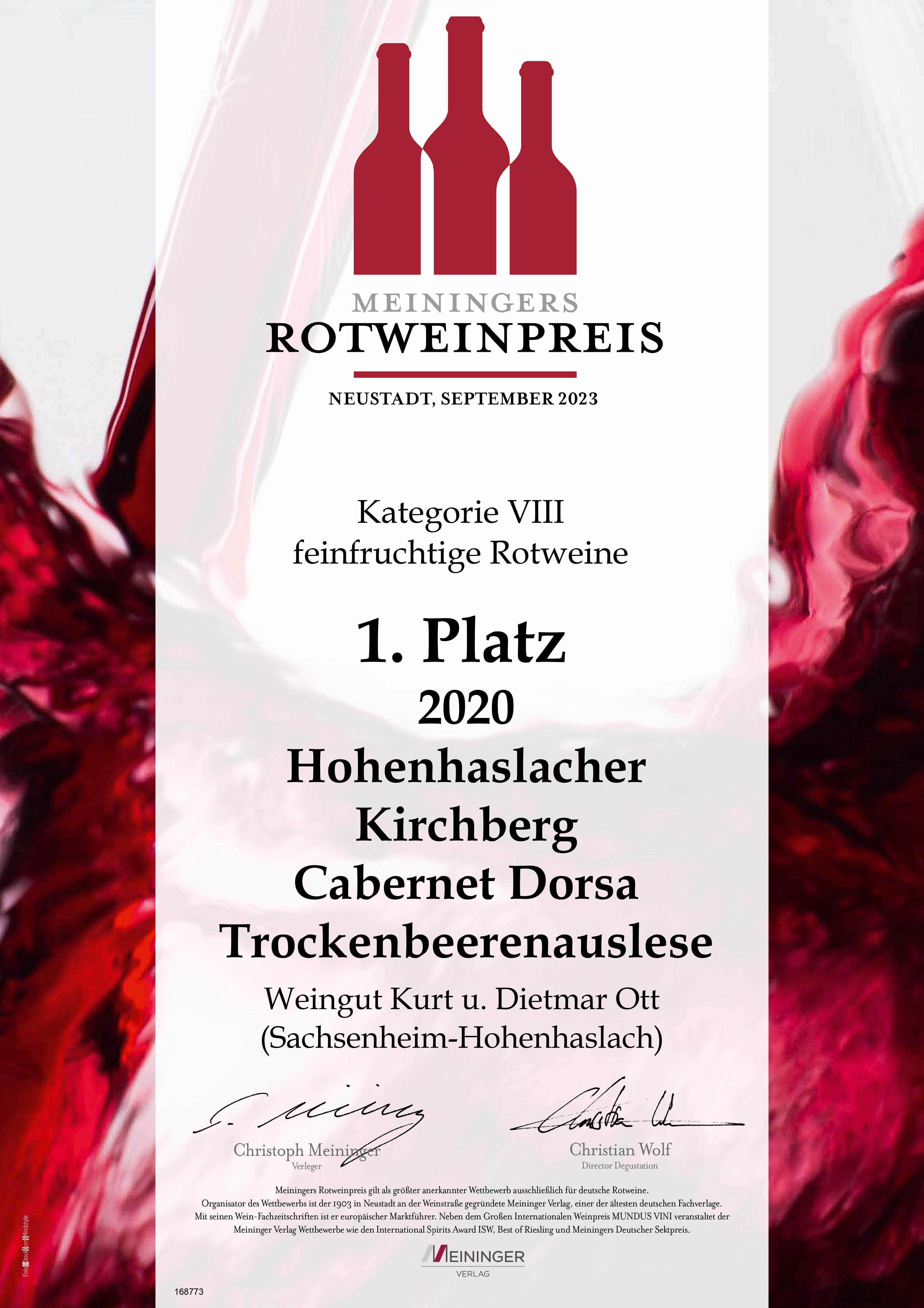1. Platz Meiningers Rotweinpreis Chart 5513775